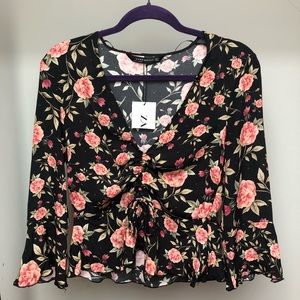 ZARA Floral Peplum Top